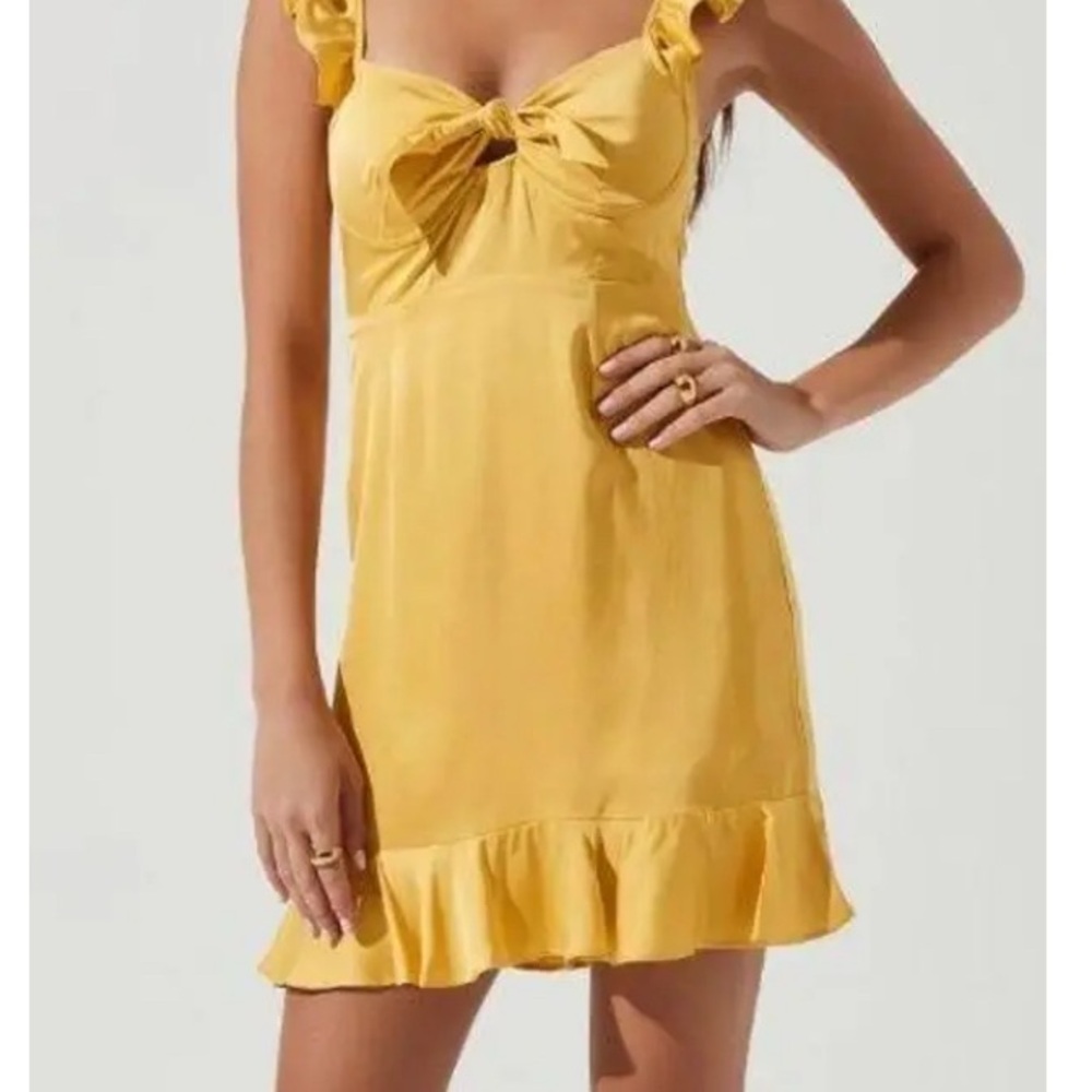 Yellow Ruffle Mini Dress